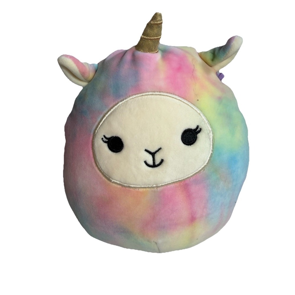 Squishmallows Winona the Llamacorn 8 Inch Tie‎ Dye Pastel Rainbow Plush 2019